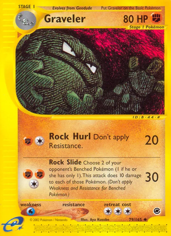 Carta Graveler, número 79/165 da coleção Expedition Base Set