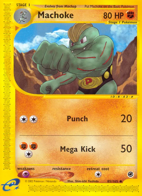 Carta Machoke, número 85/165 da coleção Expedition Base Set