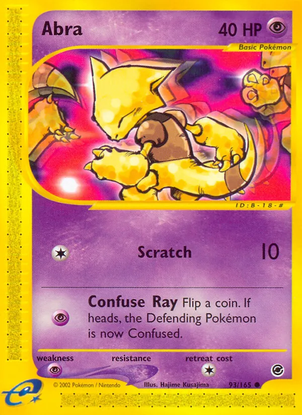 Carta Abra, número 93/165 da coleção Expedition Base Set