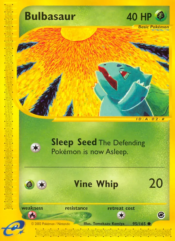 Carta Bulbasaur, número 95/165 da coleção Expedition Base Set