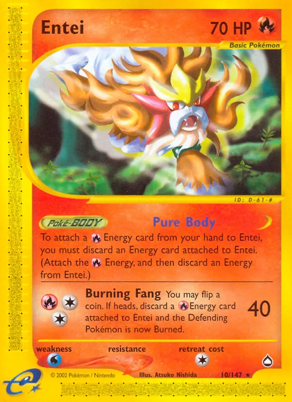 Carta Entei, número 10/147 da coleção Aquapolis