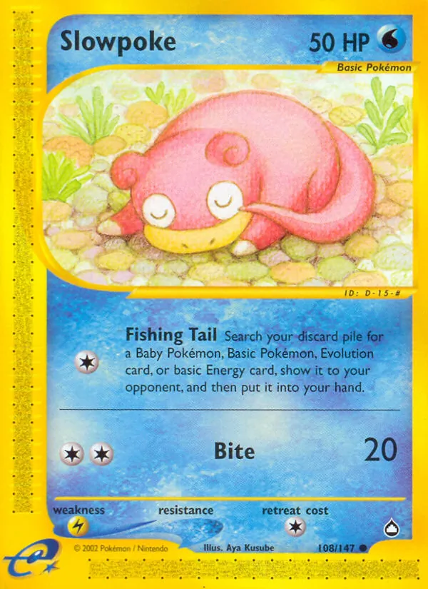 Carta Slowpoke, número 108/147 da coleção Aquapolis