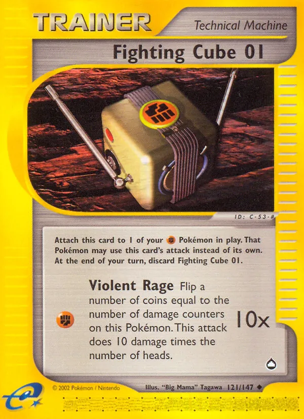 Carta Fighting Cube 01, número 121/147 da coleção Aquapolis