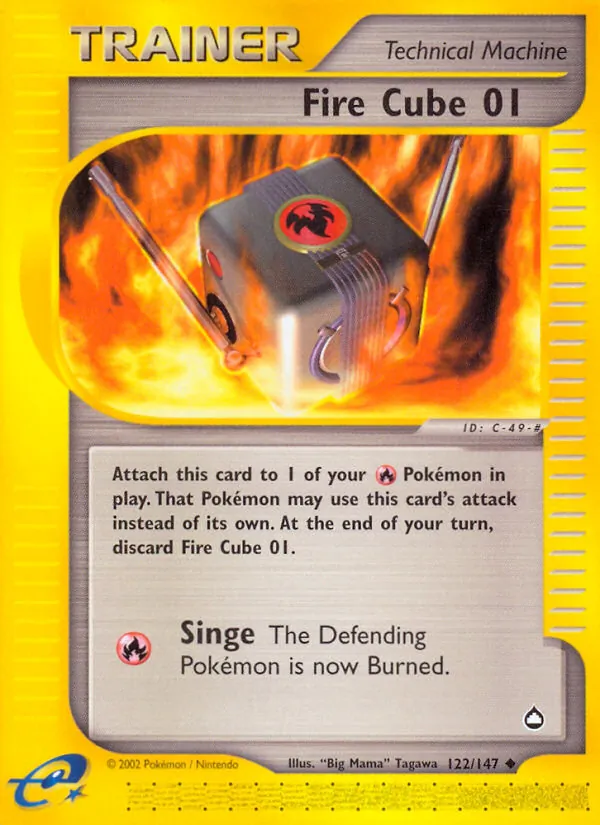 Carta Fire Cube 01, número 122/147 da coleção Aquapolis
