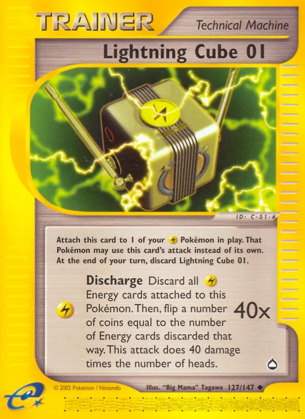 Carta Lightning Cube 01, número 127/147 da coleção Aquapolis