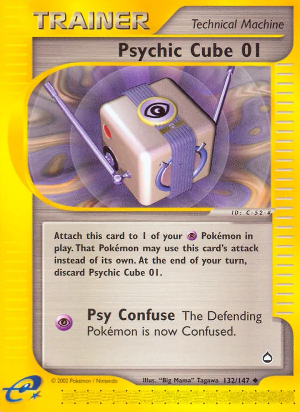 Carta Psychic Cube 01, número 132/147 da coleção Aquapolis