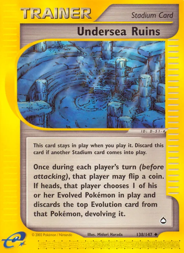 Carta Undersea Ruins, número 138/147 da coleção Aquapolis