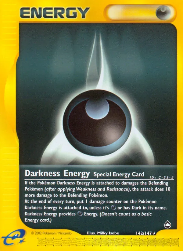 Carta Darkness Energy, número 142/147 da coleção Aquapolis