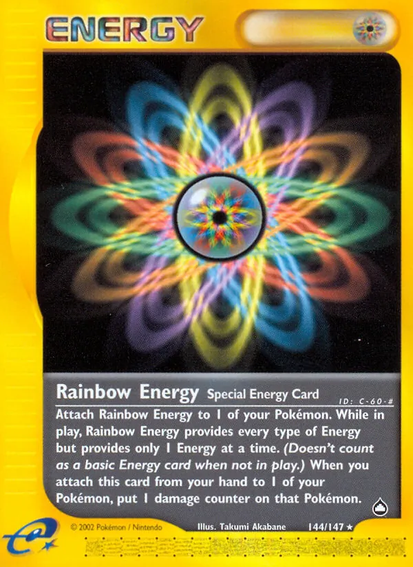 Carta Rainbow Energy, número 144/147 da coleção Aquapolis