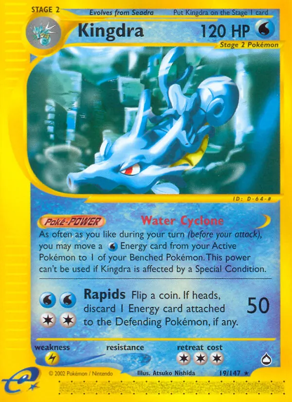 Carta Kingdra, número 19/147 da coleção Aquapolis