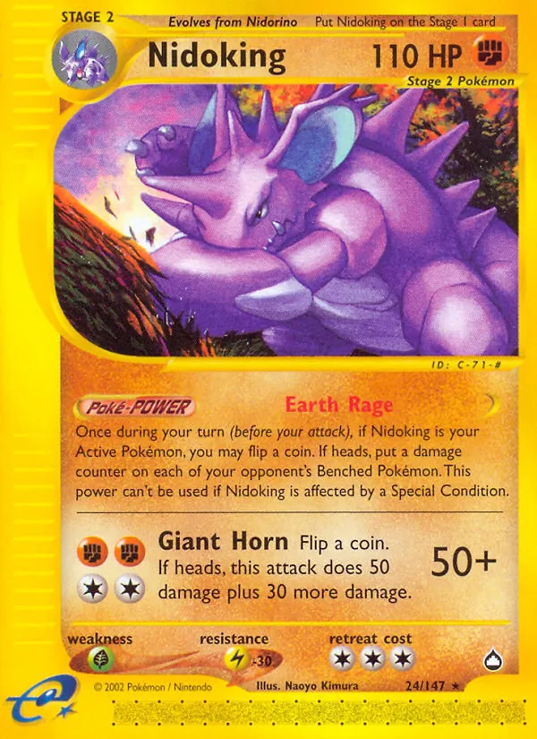 Carta Nidoking, número 24/147 da coleção Aquapolis