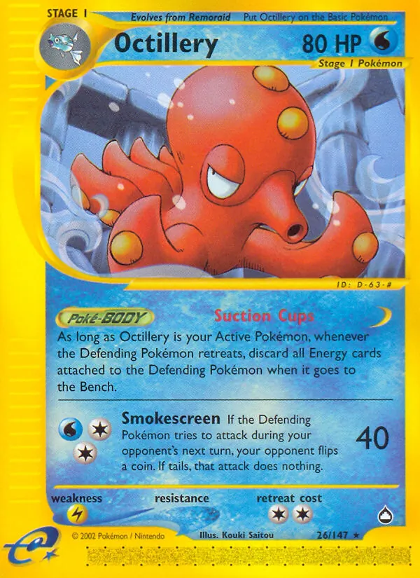Carta Octillery, número 26/147 da coleção Aquapolis
