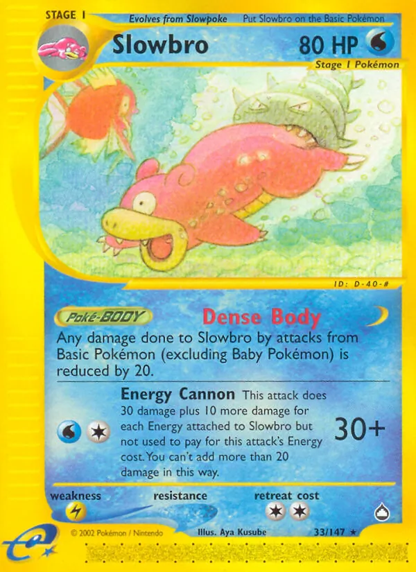 Carta Slowbro, número 33/147 da coleção Aquapolis