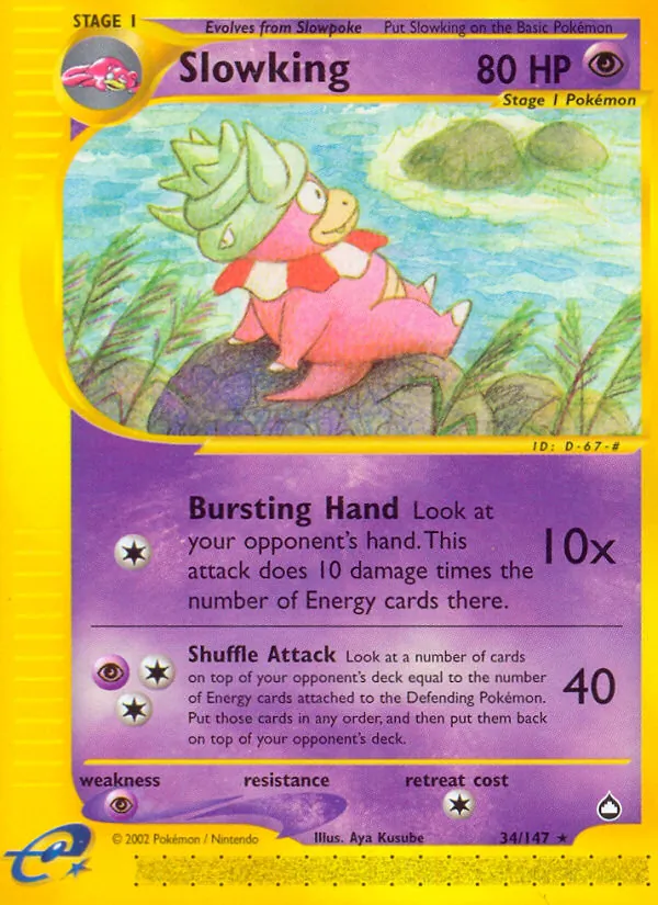 Carta Slowking, número 34/147 da coleção Aquapolis