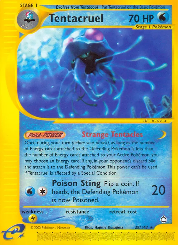 Carta Tentacruel, número 38/147 da coleção Aquapolis