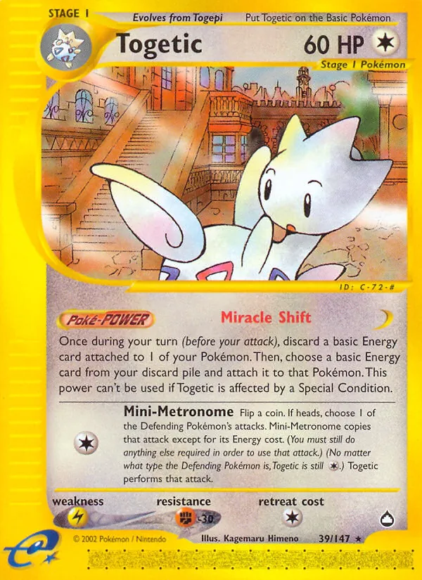 Carta Togetic, número 39/147 da coleção Aquapolis