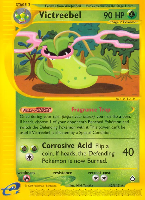 Carta Victreebel, número 42/147 da coleção Aquapolis