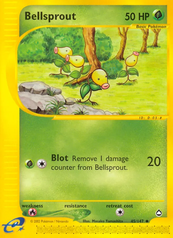 Carta Bellsprout, número 45/147 da coleção Aquapolis