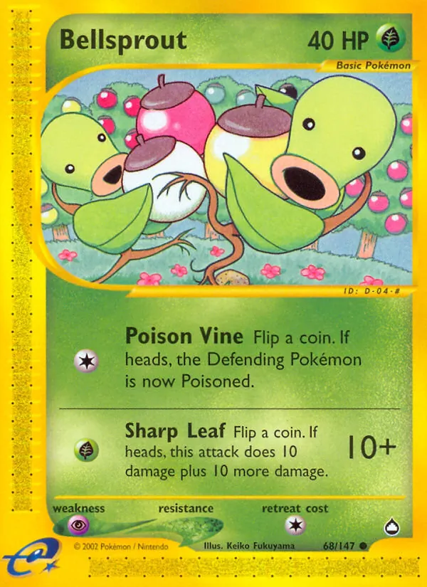 Carta Bellsprout, número 68/147 da coleção Aquapolis