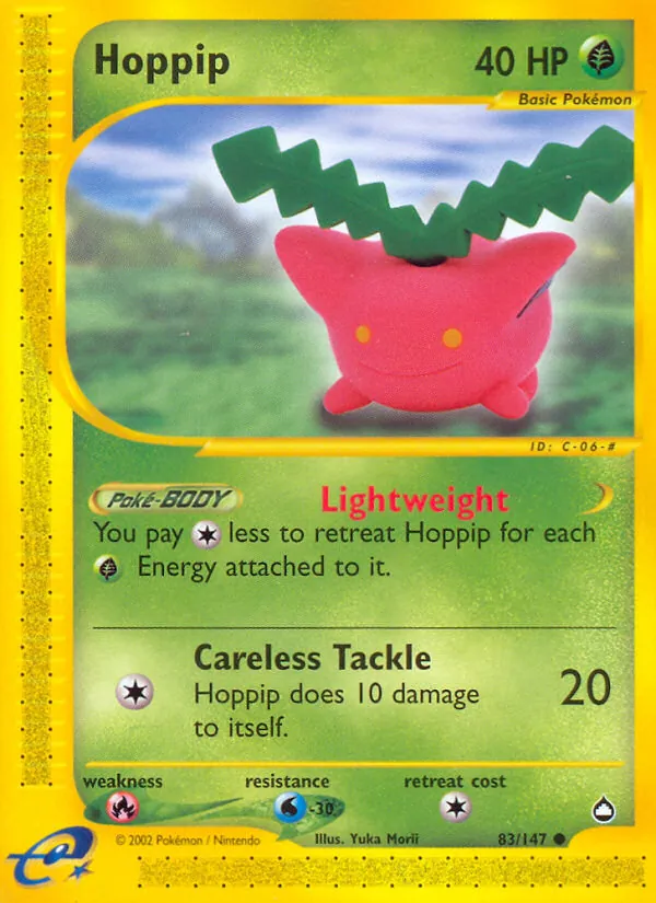 Carta Hoppip, número 83/147 da coleção Aquapolis