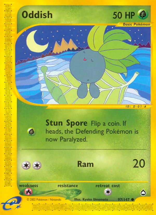 Carta Oddish, número 97/147 da coleção Aquapolis