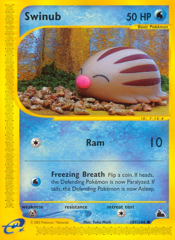 Carta Swinub, número 107/144 da coleção Skyridge