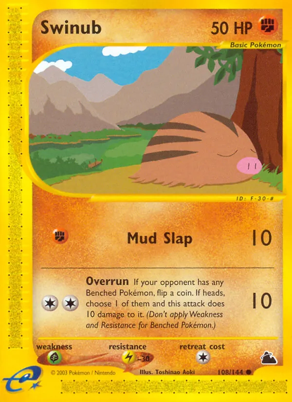 Carta Swinub, número 108/144 da coleção Skyridge