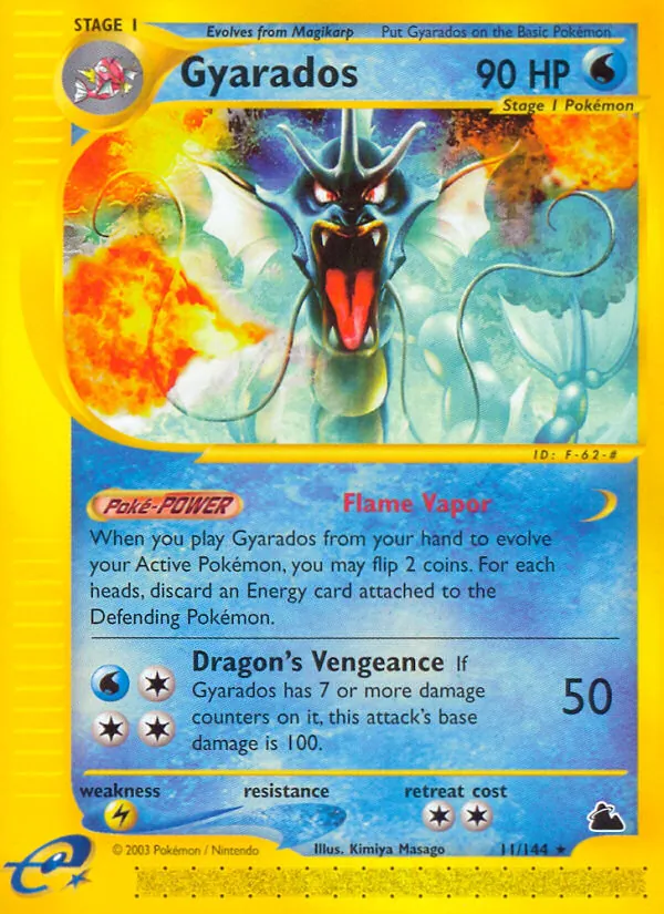 Carta Gyarados, número 11/144 da coleção Skyridge