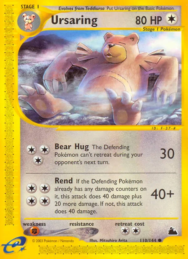 Carta Ursaring, número 110/144 da coleção Skyridge