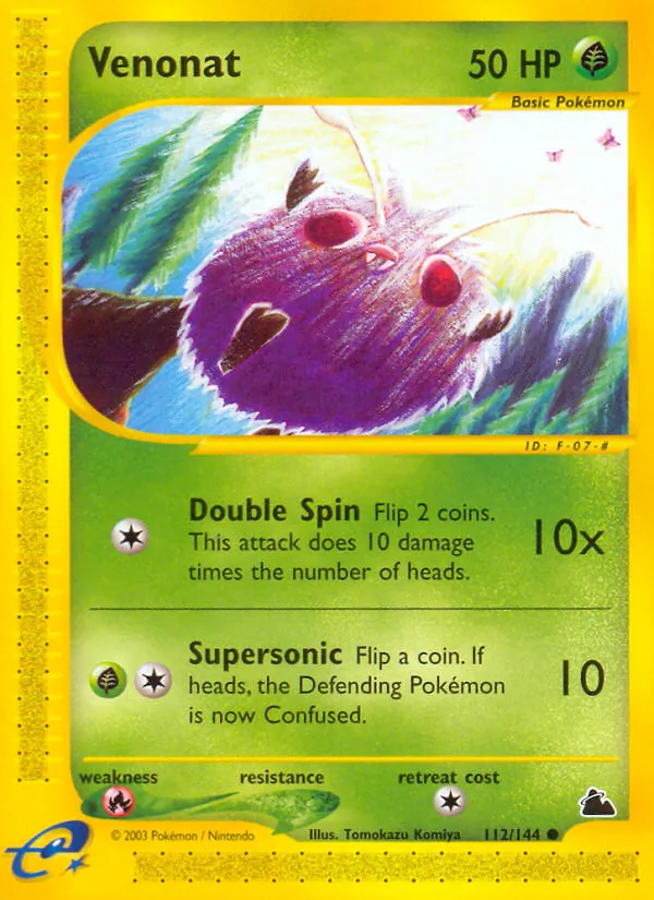 Carta Venonat, número 112/144 da coleção Skyridge