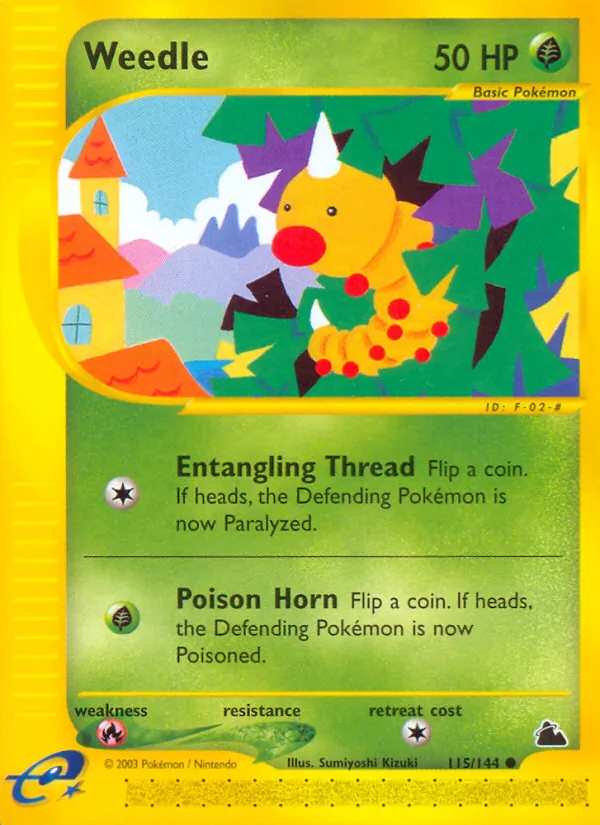 Carta Weedle, número 115/144 da coleção Skyridge