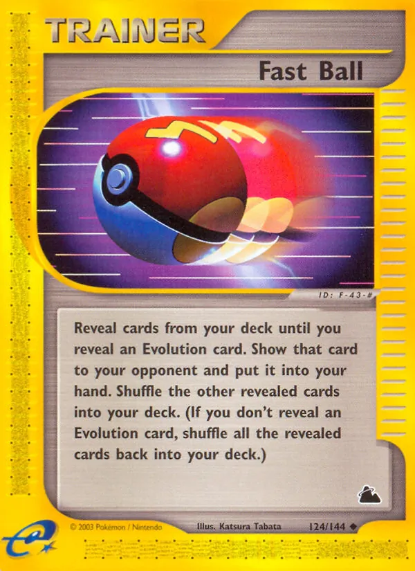 Carta Fast Ball, número 124/144 da coleção Skyridge