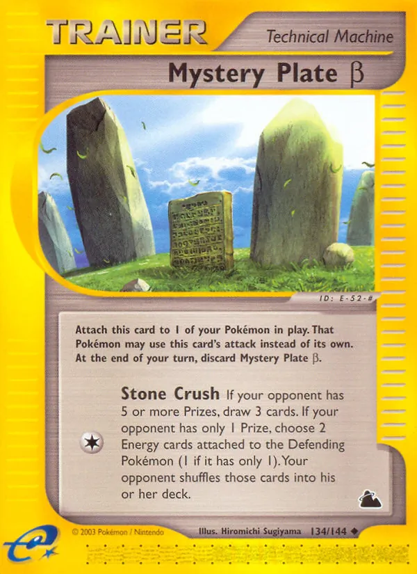 Carta Mystery Plate β, número 134/144 da coleção Skyridge