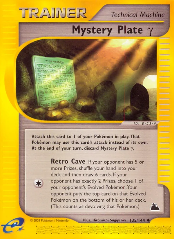 Carta Mystery Plate γ, número 135/144 da coleção Skyridge