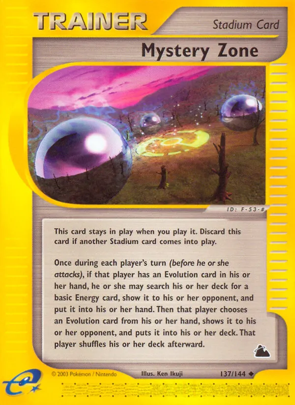 Carta Mystery Zone, número 137/144 da coleção Skyridge