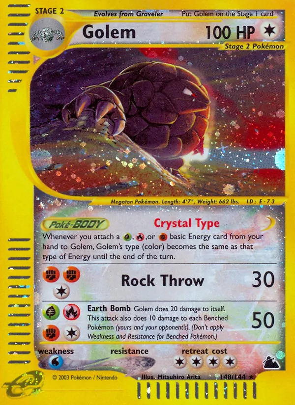 Carta Golem, número 148/144 da coleção Skyridge