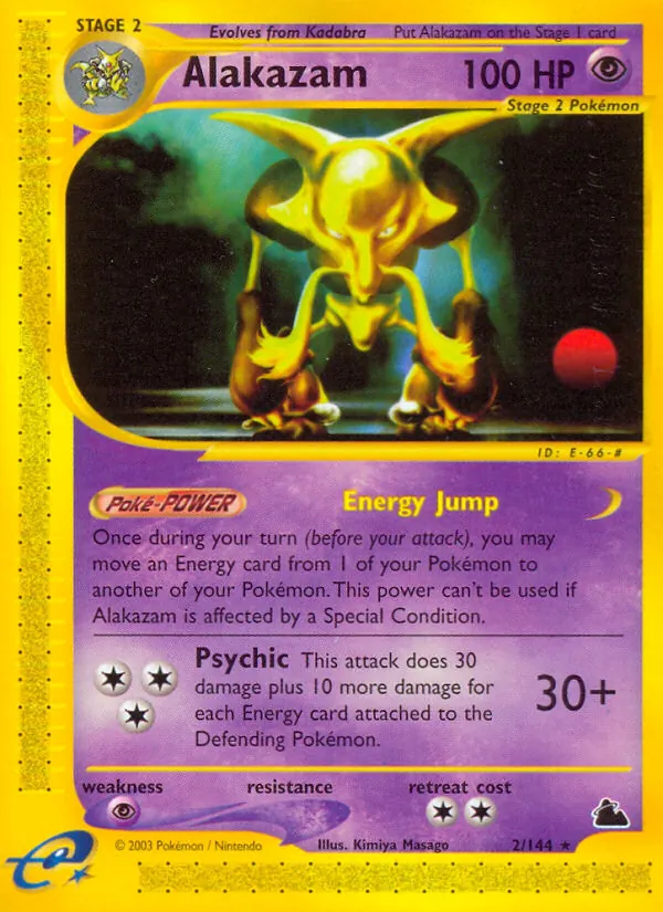Carta Alakazam, número 2/144 da coleção Skyridge