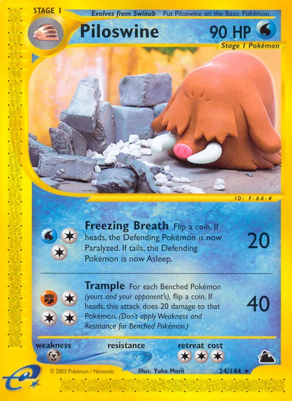 Carta Piloswine, número 24/144 da coleção Skyridge