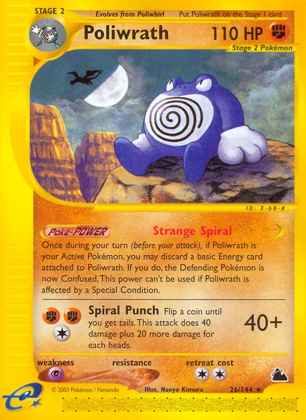 Carta Poliwrath, número 26/144 da coleção Skyridge