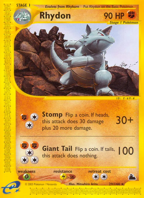 Carta Rhydon, número 29/144 da coleção Skyridge