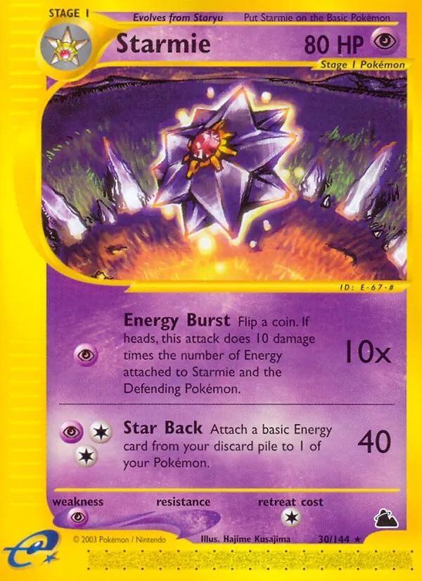Carta Starmie, número 30/144 da coleção Skyridge