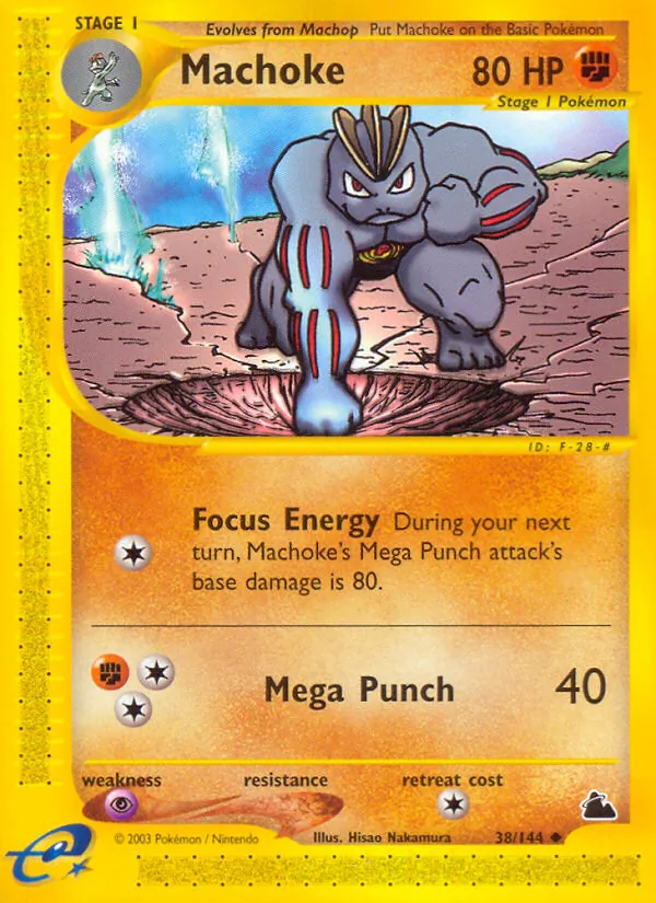 Carta Machoke, número 38/144 da coleção Skyridge