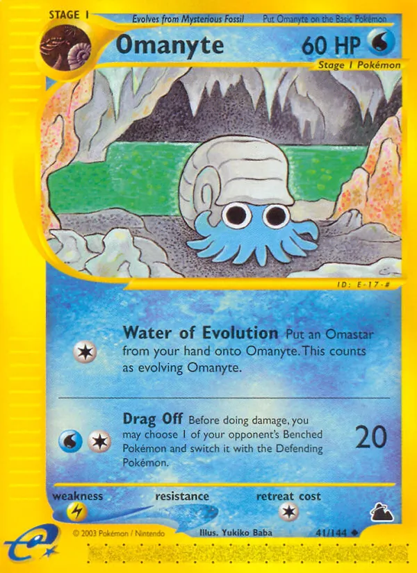 Carta Omanyte, número 41/144 da coleção Skyridge