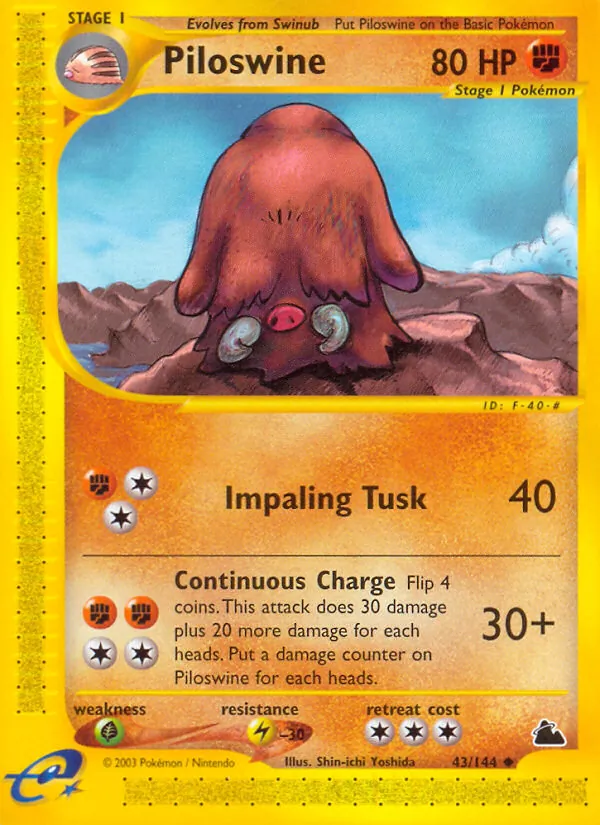 Carta Piloswine, número 43/144 da coleção Skyridge
