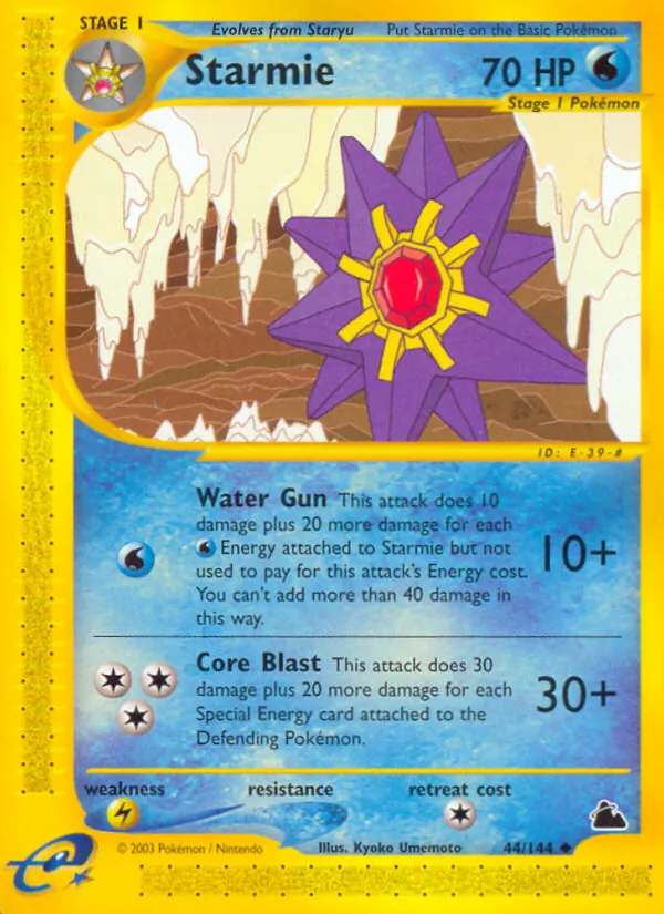 Carta Starmie, número 44/144 da coleção Skyridge
