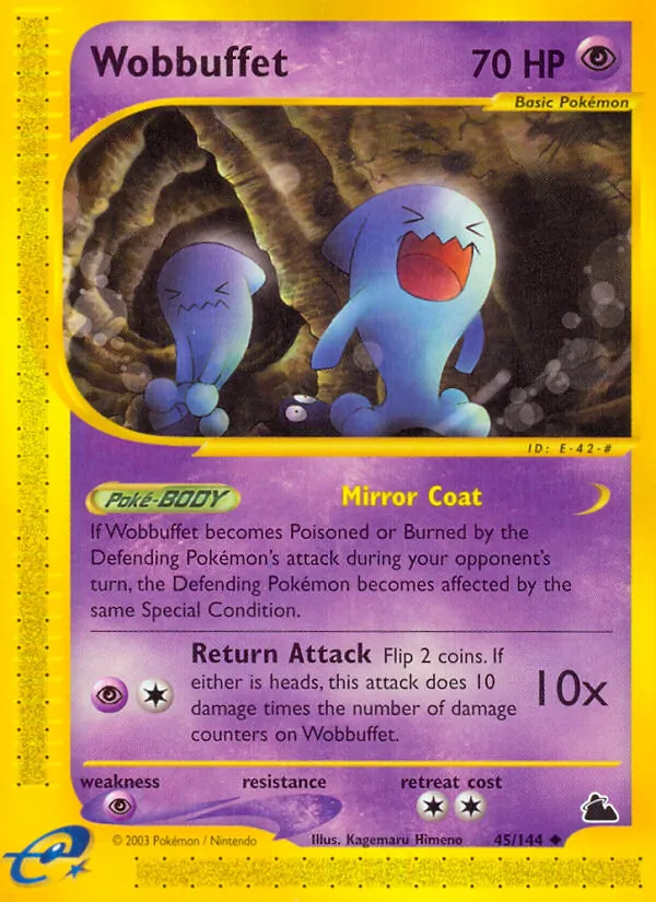 Carta Wobbuffet, número 45/144 da coleção Skyridge