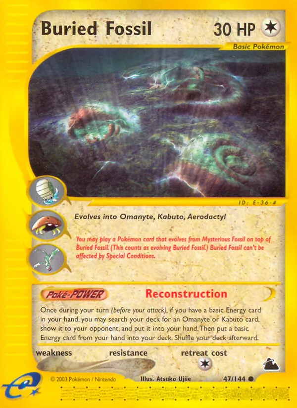 Carta Buried Fossil, número 47/144 da coleção Skyridge