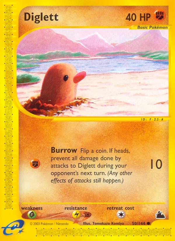 Carta Diglett, número 50/144 da coleção Skyridge