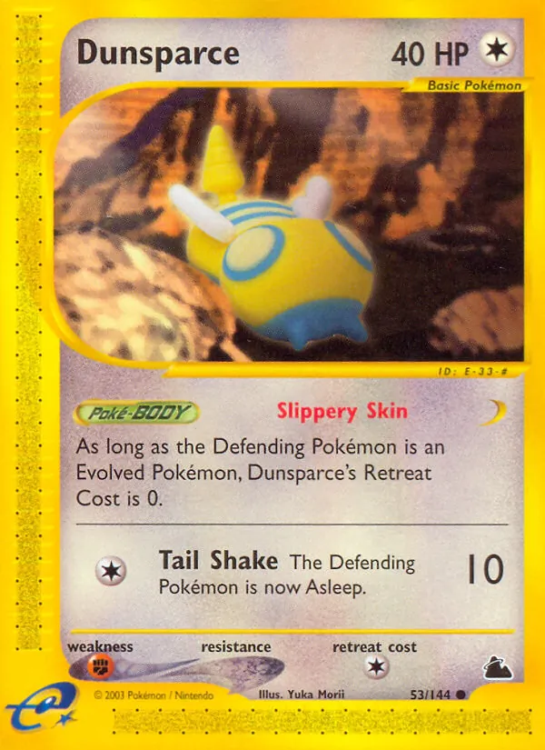 Carta Dunsparce, número 53/144 da coleção Skyridge