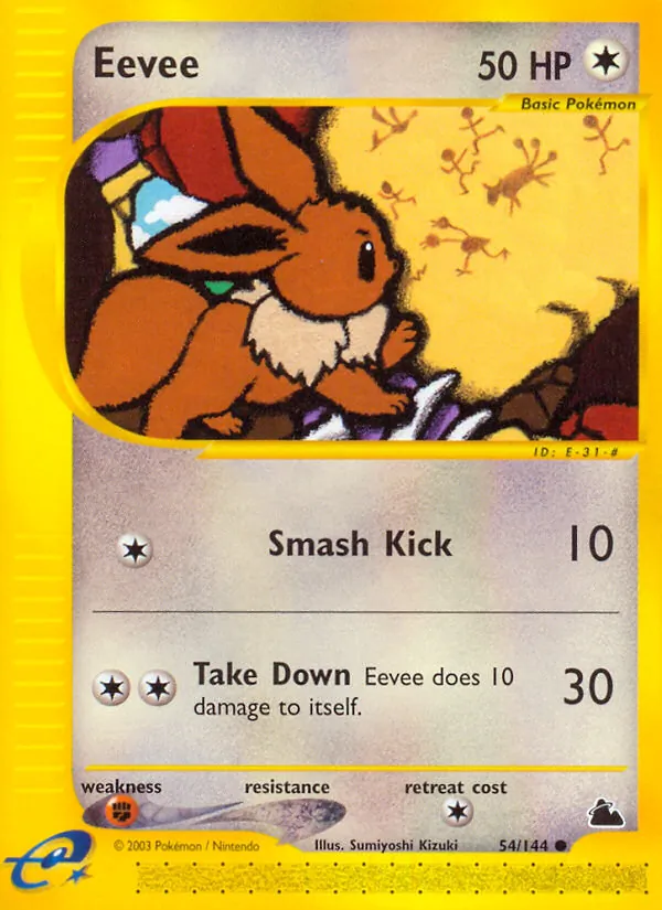 Carta Eevee, número 54/144 da coleção Skyridge